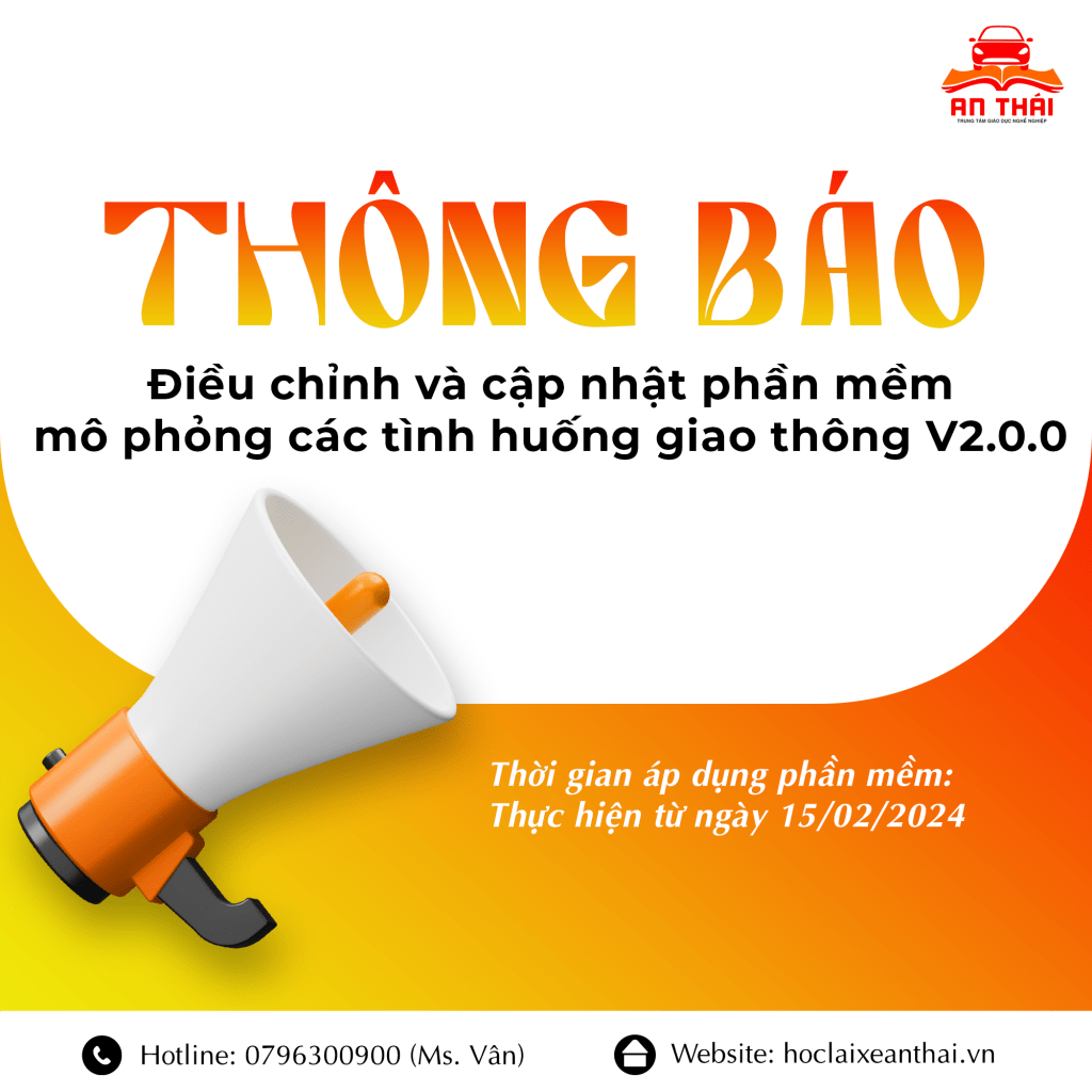 Điều chỉnh và cập nhật phần mềm mô phỏng các tình huống giao thông V2.0.0