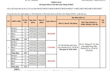 kiểm tra kết thúc môn tháng 10.2025