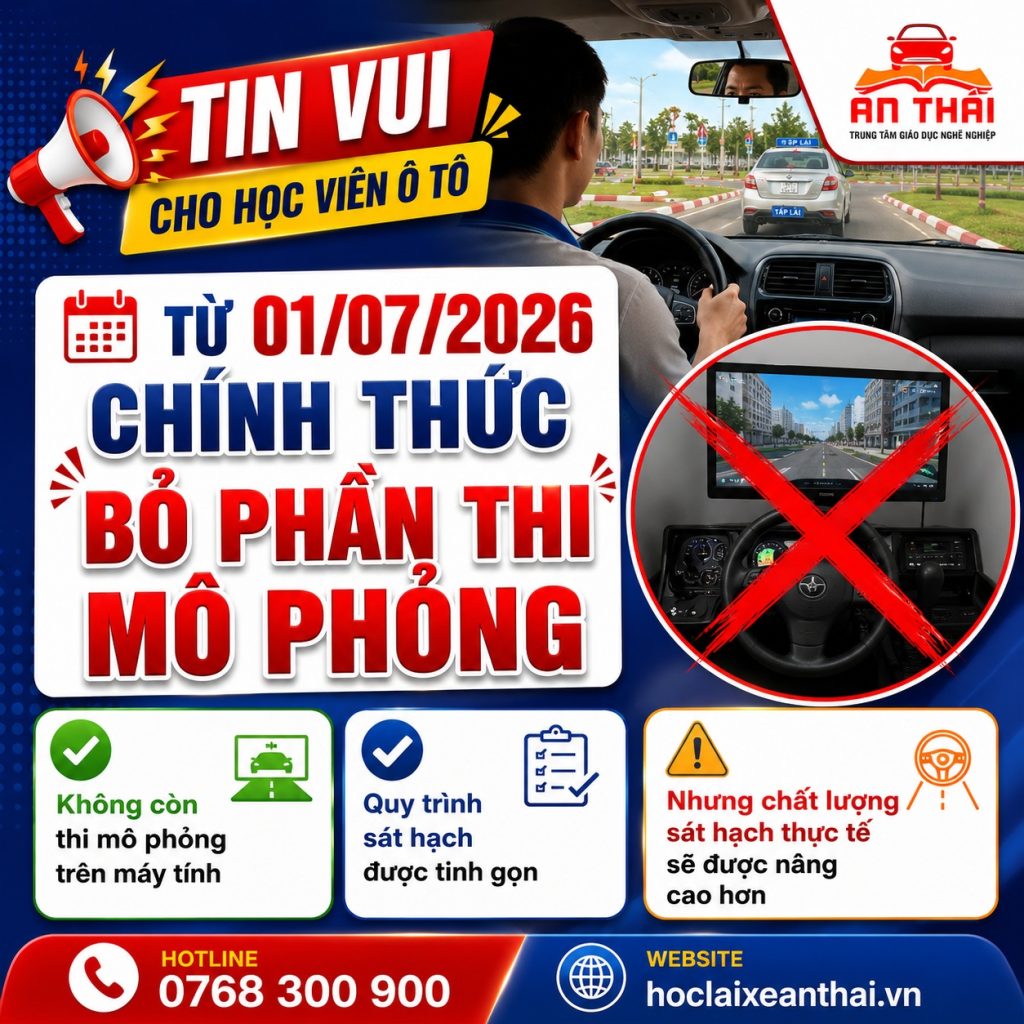 bỏ thi sát hạch mô phỏng lái xe 2026