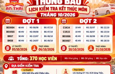 kiểm tra kết thúc môn tháng 10/2026